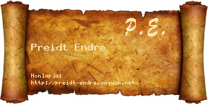 Preidt Endre névjegykártya